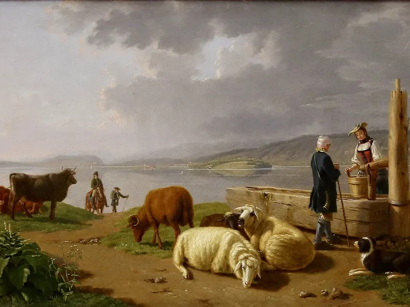 1763-Johann Jakob Biedermann - Presso il lago di Bienne, vicino a Gerolfingen
